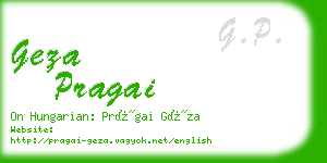 geza pragai business card